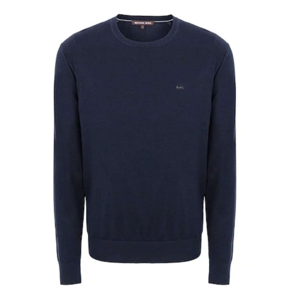 Michael Kors Lightweight Sweater Men Size Medium Navy Textured Knit Crewneck‎